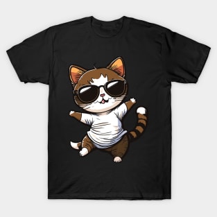 Cat wearing sunglasses cool choco cat T-Shirt